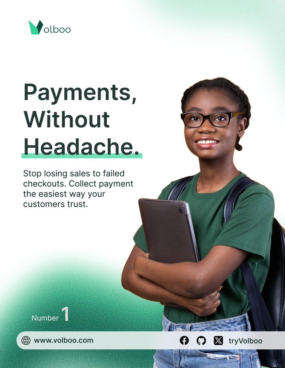 tryVolboo's tweet photo. Built by developers, for businesses.

Volboo lets Nigerian businesses collect payments right on their website. Integration takes minutes, checkout happens on your page, and you can withdraw as soon as your customer pays.

https://t.co/mlifCJbUM0

#tryVolboo https://t.co/T7GzRnh90R