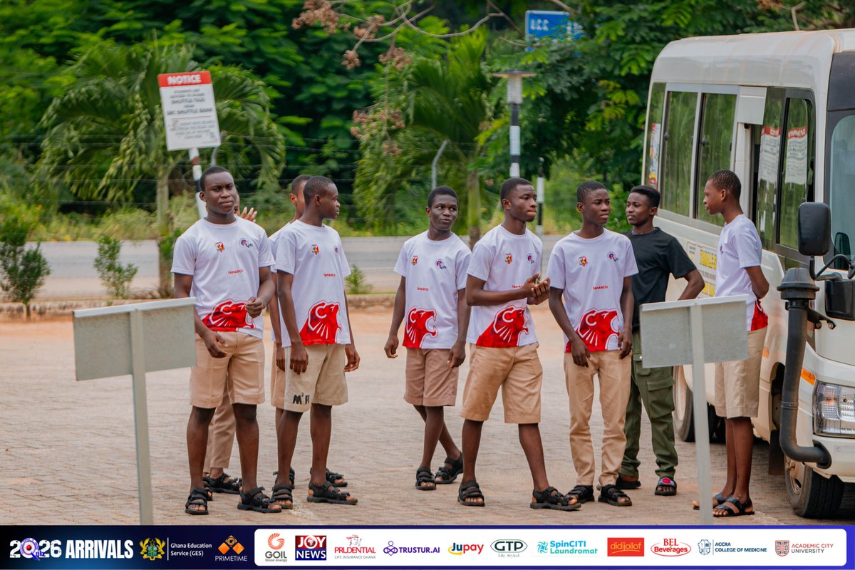 NSMQGhana's tweet photo. The first tranche of schools has arrived at the University of Cape Coast, the homebase of #NSMQ2026 from #NSMQPrelims to #NSMQSemis.

With a series of exciting contests ahead, the teams are ready to put their knowledge and academic prowess to the test.

Has your school arrived yet? 👀 

See the full gallery via https://t.co/5vDyUnwOiE 

#Primetime