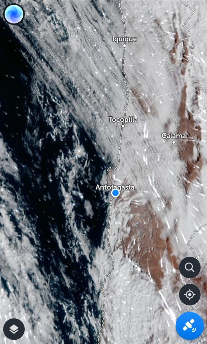 animalistanorte's tweet photo. #antofagasta todo apunta a que se acabará la burbuja de "buen tiempo" en la próxima hora, viene de norte a sur, y trae algo de viento https://t.co/1nkV1Nkz34