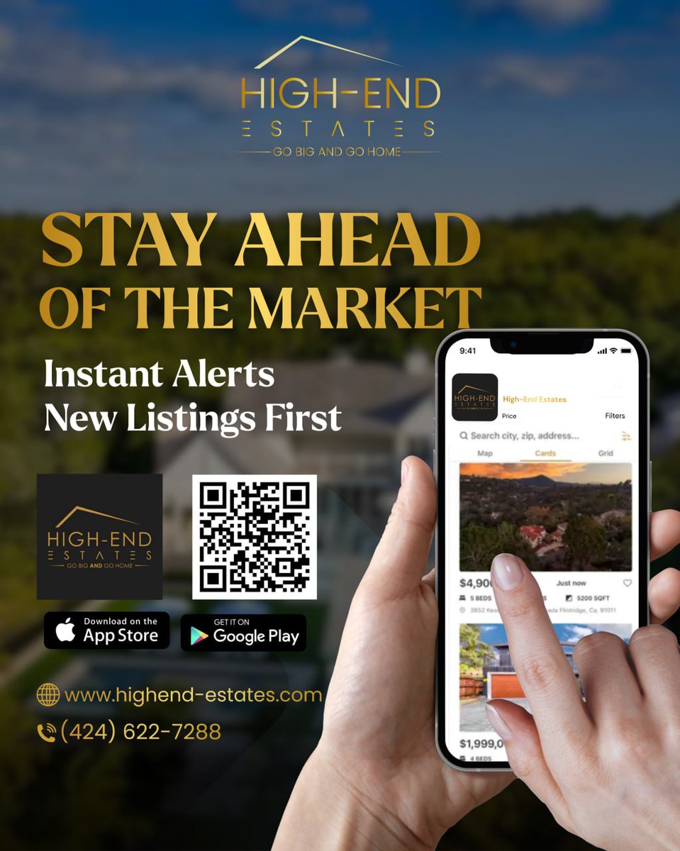 highend_estates's tweet photo. In a fast-moving market, timing is everything. The High-End Estates app gives you instant access to new listings the moment they go live, helping you stay ahead of other buyers in competitive areas.

For more: @highend.estates | https://t.co/hSfTzYaHB2

#HighEndEstates https://t.co/A5i7p55gGR