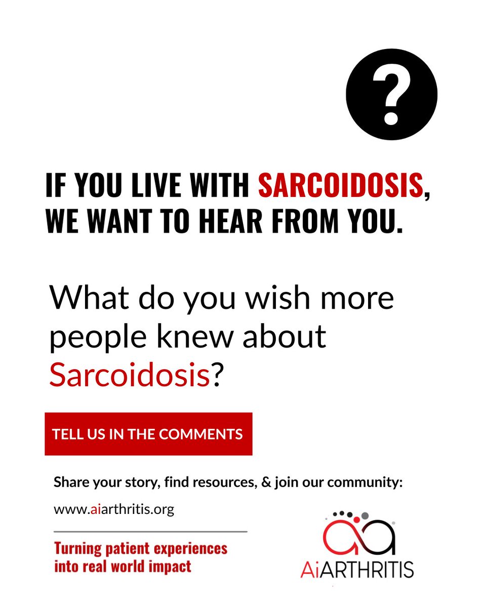 IFAiArthritis's tweet photo. #Sarcoidosis symptoms can look different for everyone because different organs may be affected. Knowing the signs can lead to earlier diagnosis and treatment. Awareness saves time - and lives.
#AiArthritis #Autoimmune #Autoinflammatory #AutoinflammatoryAwareness https://t.co/PmdBI2RW4D