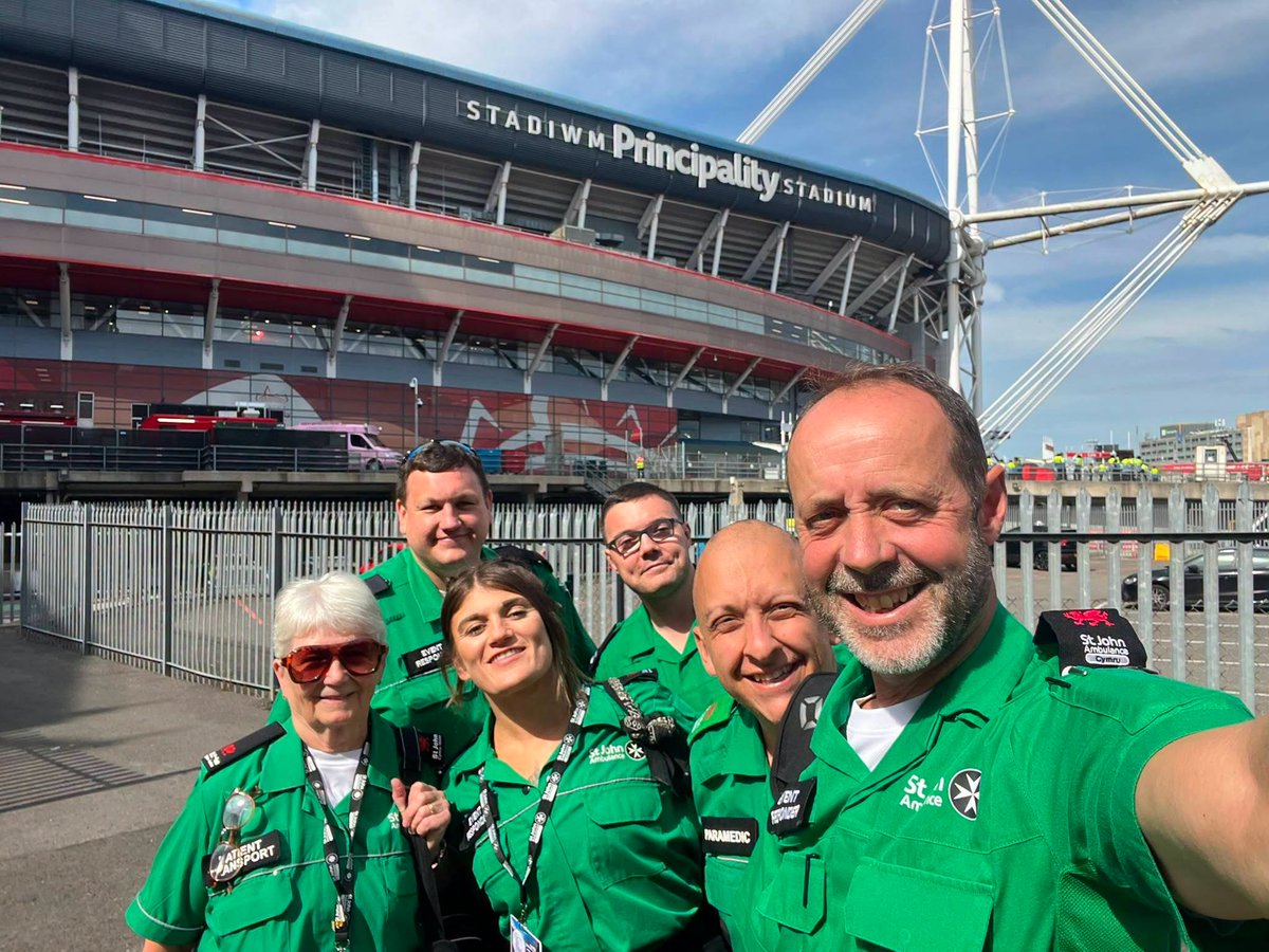 SJACymru's tweet photo. A huge thank you to the more than 80 #PoblStJohnPeople from across Wales (plus a few counterparts from @stjohnambulance) who provided first aid cover for the Community Shield at the @principalitysta yesterday, the first time it has been held in Cardiff for 20 years! Diolch! https://t.co/KkzpSLvASX
