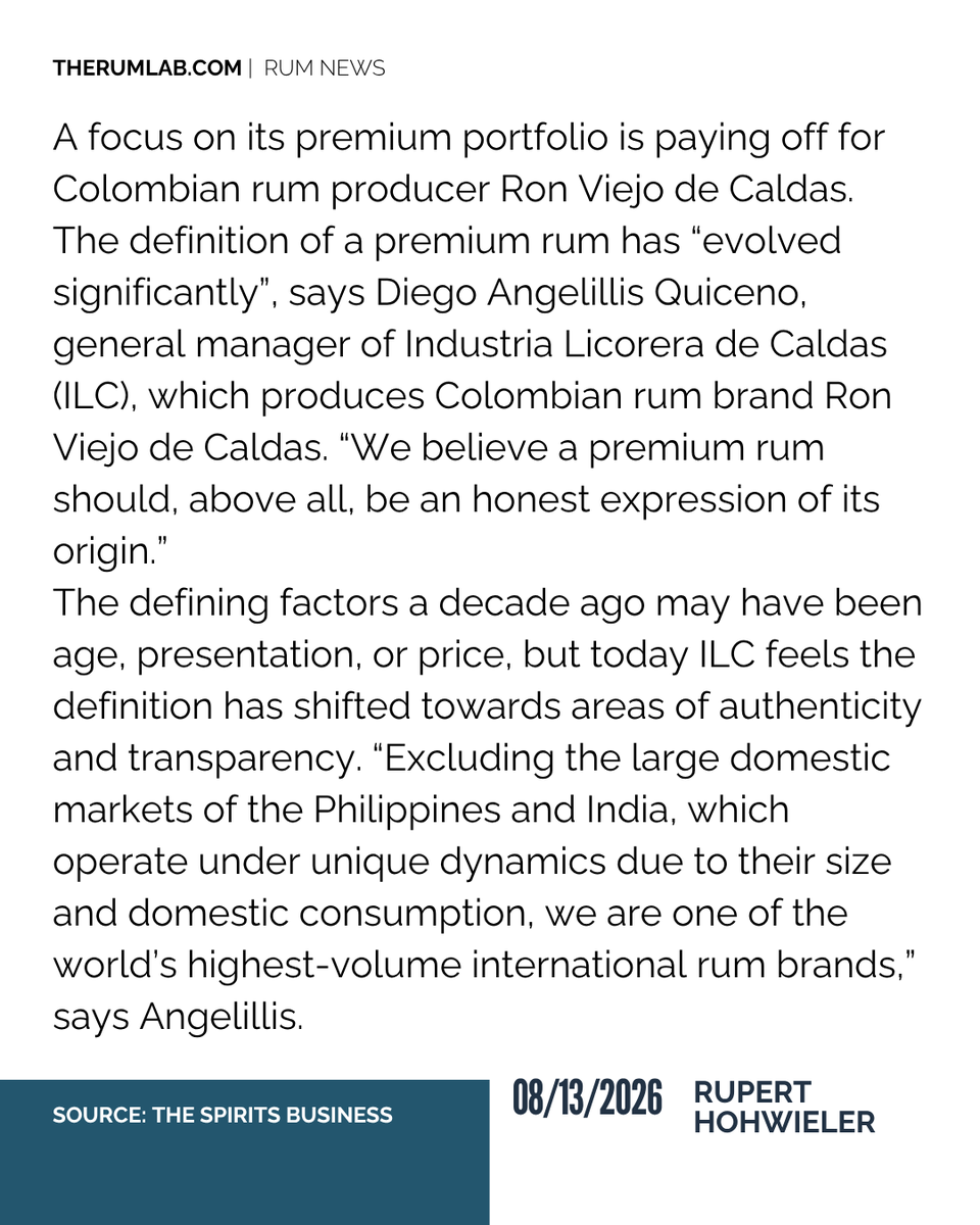 therumpour's tweet photo. RUM NEWS:
León Dormido Doble Roble: Angelillis says. “Instead, it means reinterpreting them to create increasingly sophisticated experiences for today’s global consumer.”
#latestnews #RonViejoDeCaldas #ColombianRum #rumlovers https://t.co/rtfKOO5tgI