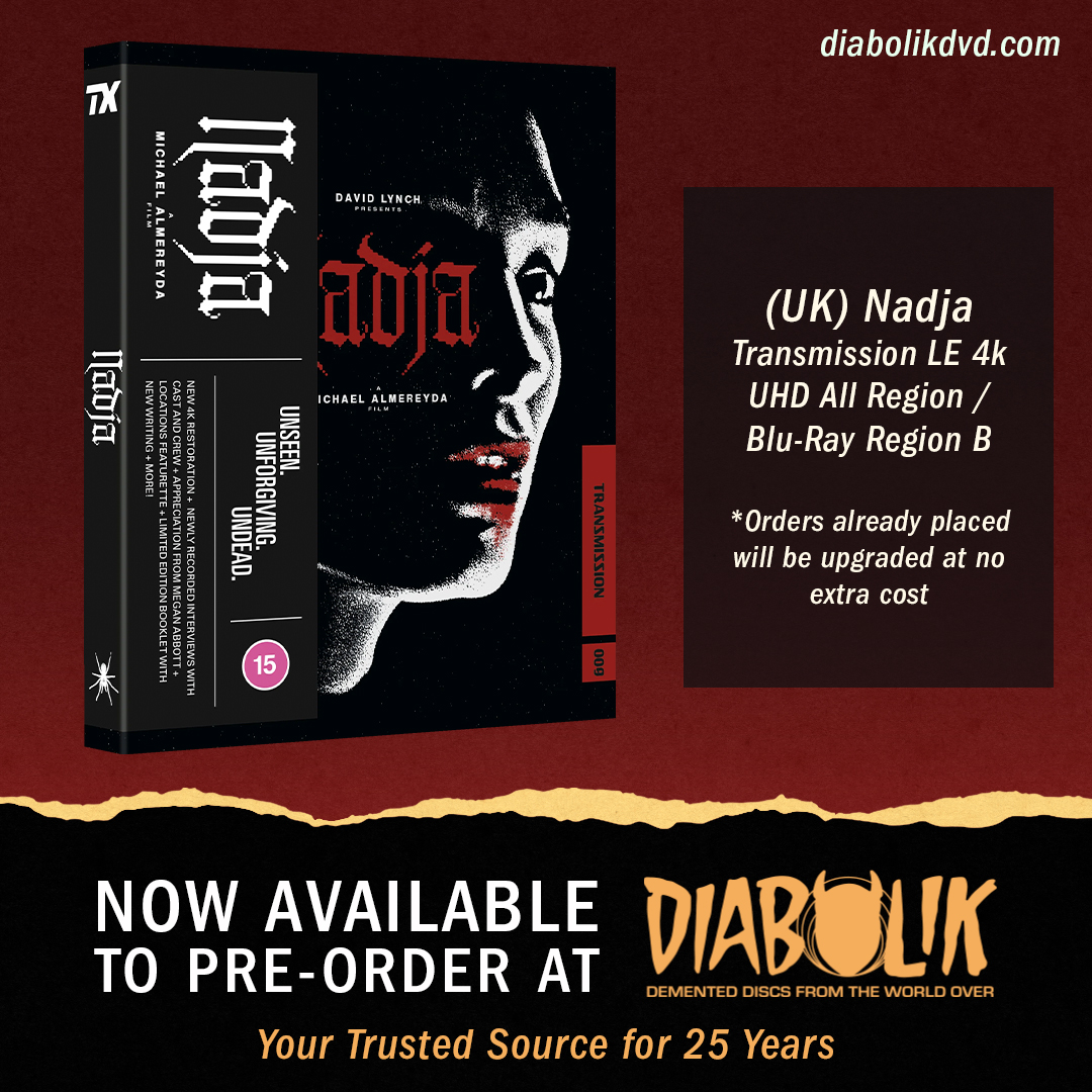 diabolikdvd's tweet photo. NOW AVAILABLE to preorder: (UK) Nadja (Transmission LE 4k UHD All Region / Blu-Ray Region B). Orders already placed will be upgraded at no extra cost.

https://t.co/EAysiNvp50

#diabolikdvd #horror #vampires #nadja #cultfavorites #radiance #transmission #physicalmediaadvocates https://t.co/11z9UOFqfY