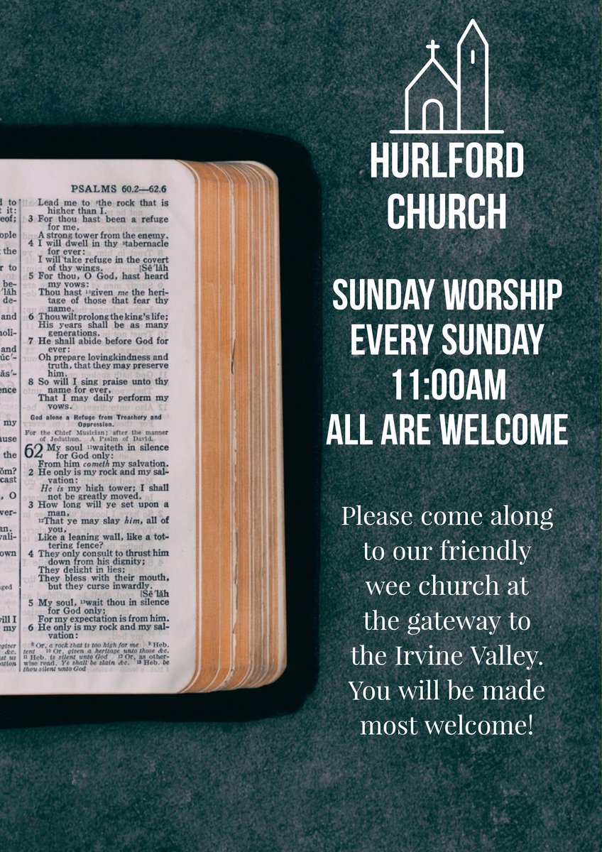 HurlfordChurch's tweet photo. WEEKLY CHURCH NOTES

Here is our Session Clerk, Elizabeth Lauchlan's Weekly Church Notes to the Kilmarnock Standard for Wednesday the 19th of August 2026.

HURLFORD CHURCH.

Worship on Sunday August 23rd is at 11am conducted by the Revd Scott Rae. https://t.co/9Y8Rrc7nll