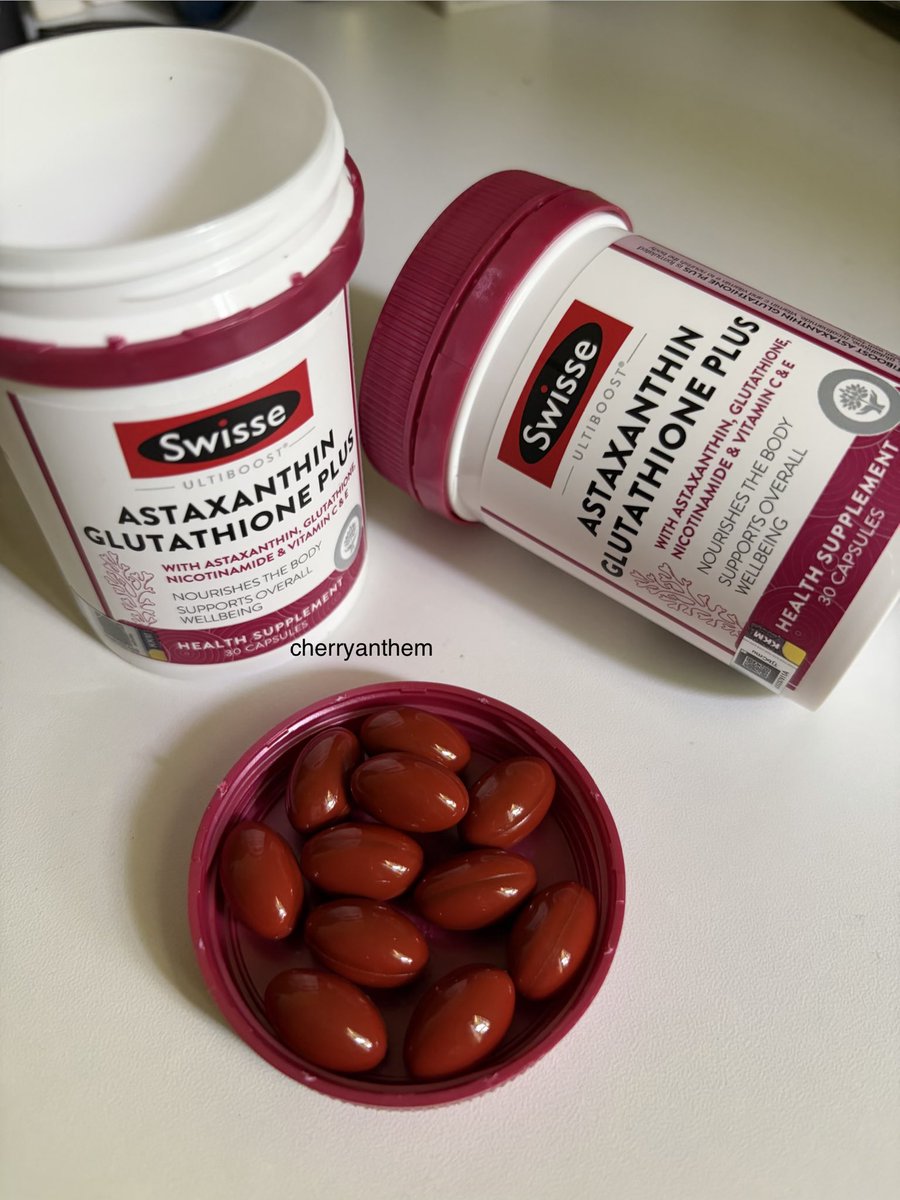 cherryanthemm's tweet photo. Tips kekalkan skin anjal awet muda + cerah sekata. Swisse astaxanthin glutathione🤍 https://t.co/qhUpQIUuV1