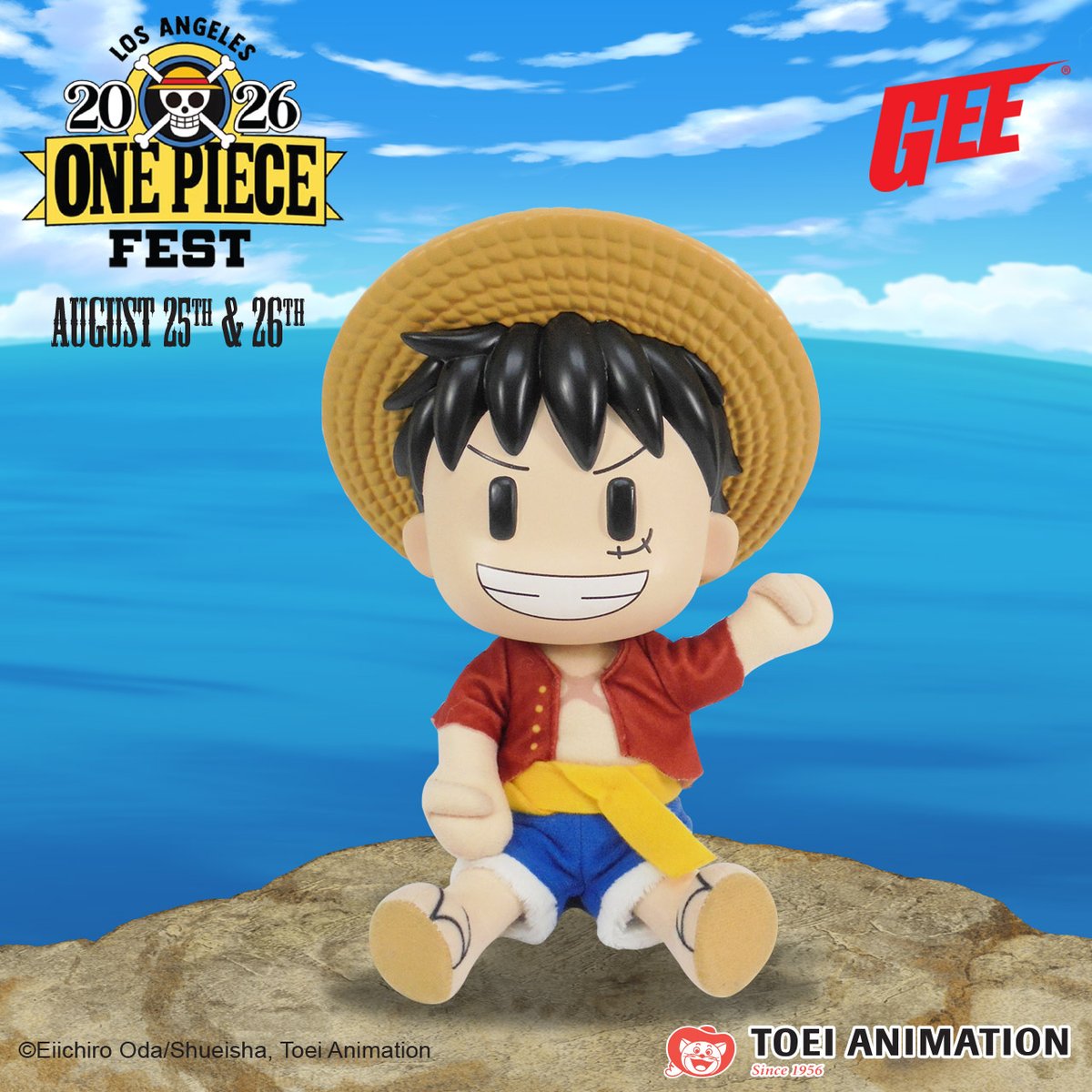 geanimation's tweet photo. Catch the Wind with GEE at ONE PIECE Fest! August 25th &amp; 26th, 2026.
#ONEPIECEFANFEST #ONEPIECE #anime #manga #geemerch https://t.co/lUsq5HzAok