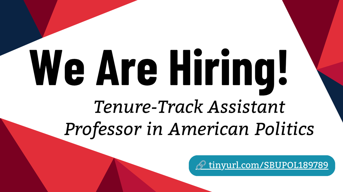 SBUPoliSci's tweet photo. We’re hiring! This is an exciting opportunity to contribute to research, teaching, and service in a dynamic political science department.

🔗 Apply: https://t.co/4pqWw5nbPH

#AcademicJobs #PoliticalScience #AmericanPolitics #HigherEdJobs #FacultyJobs #StonyBrookUniversity https://t.co/8WR9OPsViS
