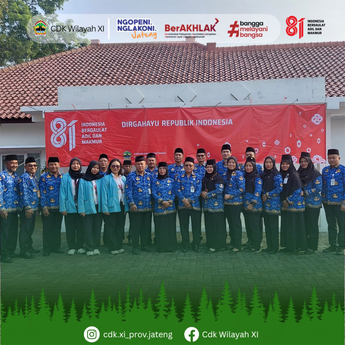 CdkXi's tweet photo. Cabang Dinas Kehutanan Wilayah XI menyelenggarakan Upacara Peringatan HUT RI ke 81 Tahun 2026 diikuti seluruh ASN di lingkup CDK Wilayah XI.
@dlhkprovjateng https://t.co/6PSMVKfVw6