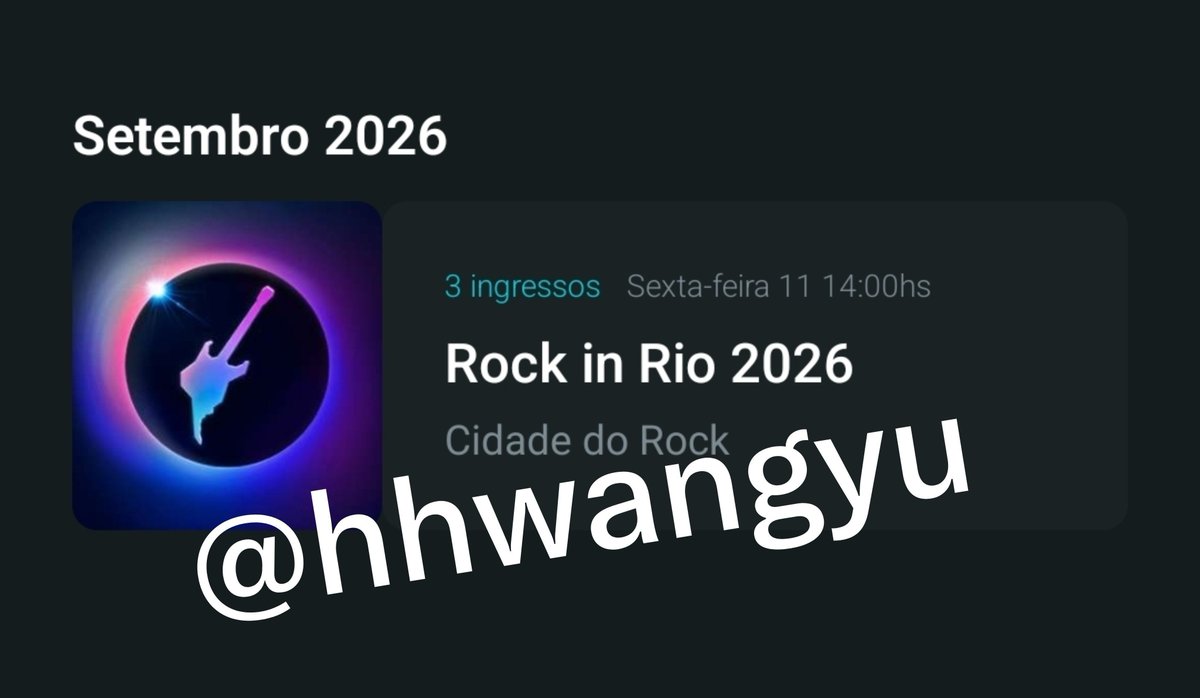 hhwangyu's tweet photo. VENDO INGRESSO — ROCK IN RIO 2026 

STRAY KIDS — 11/09

🎟️ Ingresso inteira
💰 Valor: R$ 600,00

Interessados, chamar na DM! 📩
Posso enviar mais informações sobre o ingresso mediante interesse. 

tags: stray kids, rock in rio, venda, vende-se, ingresso, rir, vendo, skz https://t.co/45uFX6XMyw