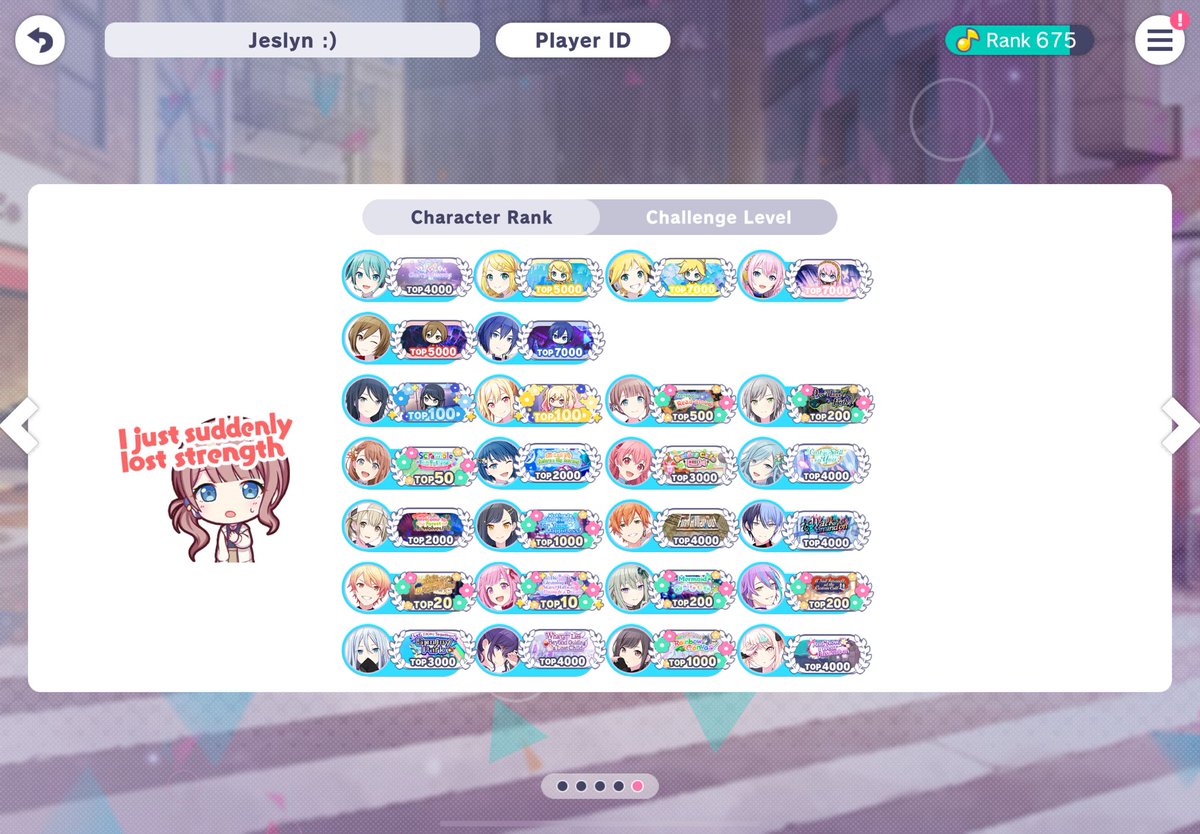 lyratums's tweet photo. everyone should check and see their highest tier for each char!!

is this why i get the emu kami oshi allegations https://t.co/7eTQievUQU
