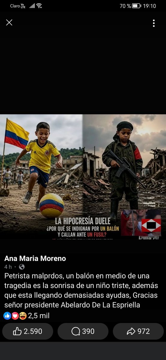 Jifrapepa's tweet photo. @NNorma0731 @AbelardoPTE @JosManu96511103 Como estos zurdos de mierda quieren ver los niños con fusiles..... https://t.co/nAiwnJeTFz