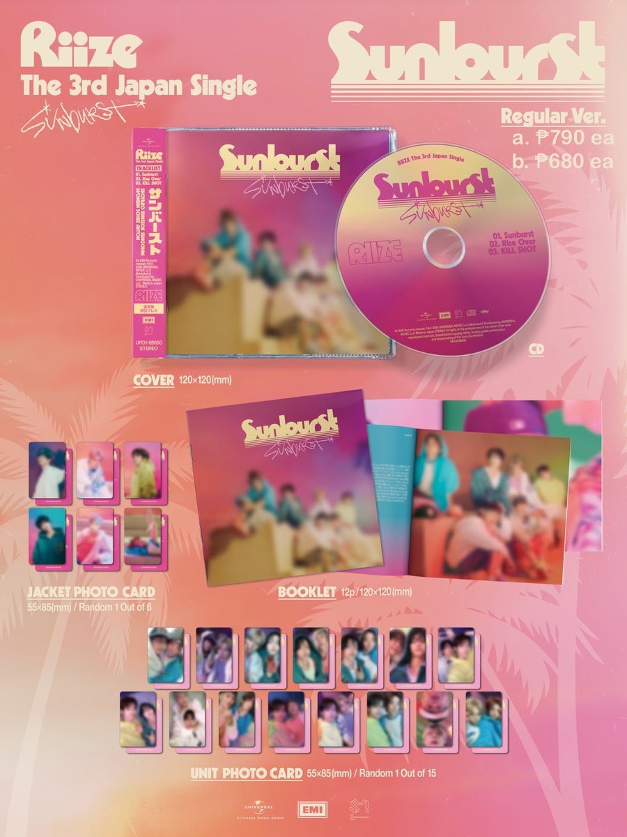 studiontini's tweet photo. [PH WTS/LFB]

PH GO RIIZE SUNBURST ALBUM with UMS POB

— *prices on the pic* ALL IN + LSF

ⓘDOP: PAYO (50%)—Once onhand to JP Add. (RemBal.)
ⓘDOO: 08.20 
ⓘRelease: 08.26
ⓘa. FETA | b. NETA 

💌DM to Order!
⚠️Read the T&amp;C at the link in our bio.

#tonordir https://t.co/I958VB18Xo