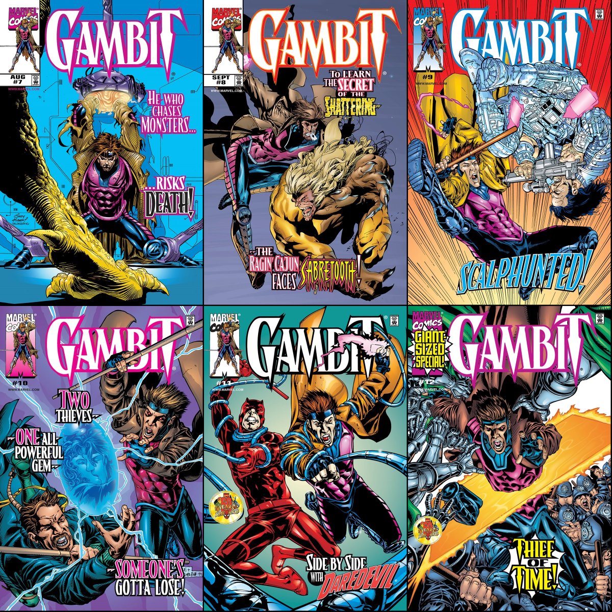 ClassicXMen's tweet photo. Gambit #7-12 from August 1999-January 2000. https://t.co/3sZg41avbt
