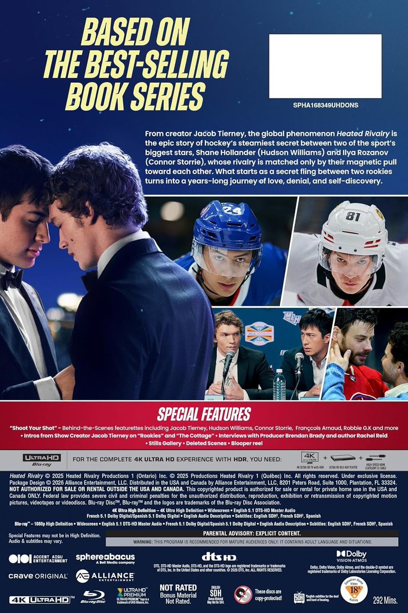 SeriesReporter's tweet photo. La primera temporada de #HeatedRivalry será lanzada en formato DVD/Blu-ray y entre su  contenido exclusivo para fans se destacan los bloopers y ESCENAS ELIMINADAS. 

Deme 10. 💰 https://t.co/ZPctBnBkxI