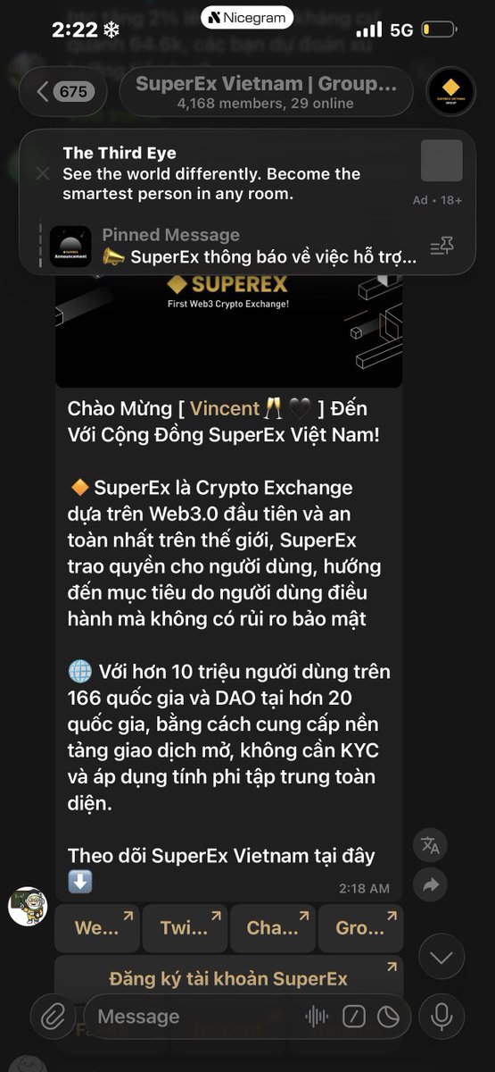 Vincent36571891's tweet photo. @SuperEx_VietNam @SuperExet Answer: C 

SuperEX UID: 30880467

@BigOcheX 
@cryptoprof48221 
@Mey_Network_s  Hop on this guys https://t.co/9uSsaPWZjc