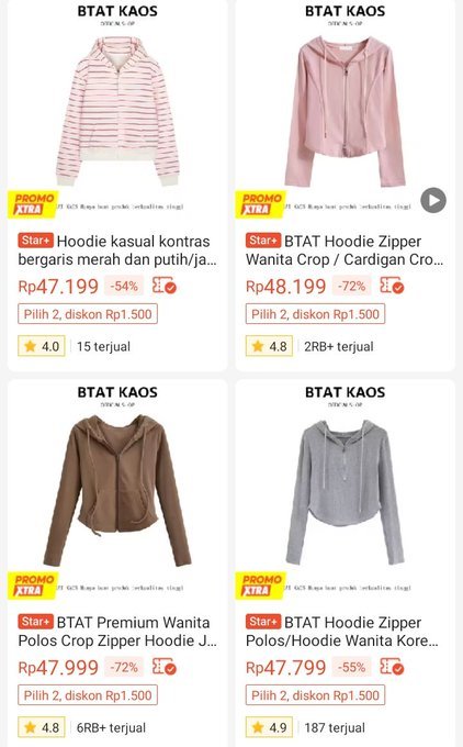 belanjamurahhmt's tweet photo. wihhh suka nyaa liat toko ini, rasanya mau nge borong semua Hoodie nya deh😣💗 https://t.co/3aaEFCTPTI