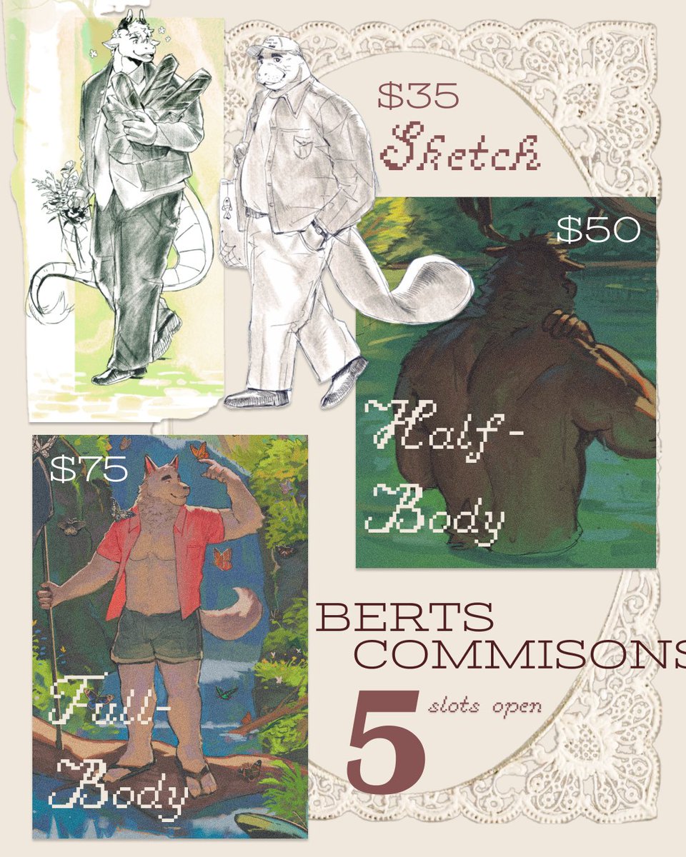 lodgebert's tweet photo. ‧₊˚❀༉‧₊˚. COMMISSIONS ARE OPEN! ‧₊˚❀༉‧₊˚.
5 slots available - sketch, half-body, and full-body options! Check the web for TOS 😚
https://t.co/xW2wsZ4djz https://t.co/fZILLh2iF1