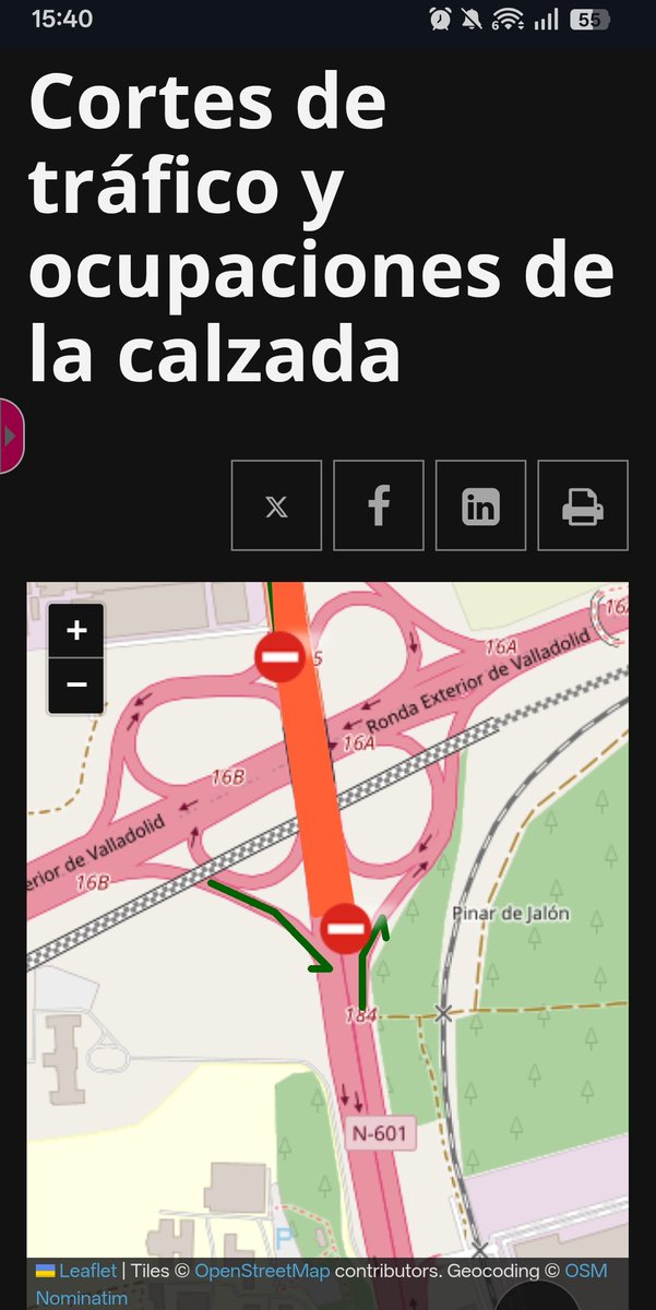 chiflasty's tweet photo. @oscar_puente_ Encima en la web del ayuntamiento indicaban que se podía coger el desvío de la VA-30 dirección carretera de Soria. Y era mentira, desviaban el tráfico por el lateral de Motores para volver hacia Laguna.
Desde por la tarde está en mantenimiento la web para que no lo veamos... https://t.co/WbVoyuijNH