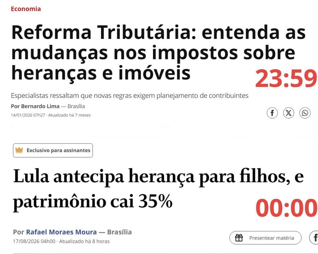 Jakelyneloiola_'s tweet photo. Lula taxou a herança de todo mundo, mas, antes de a medida entrar em vigor, resolveu antecipar a herança da própria família para fugir da taxação.

E tem gente que ainda defende Lula diante dos absurdos que estão acontecendo. Deixe sua ideologia de lado e veja os fatos. https://t.co/alw5e4GpB0