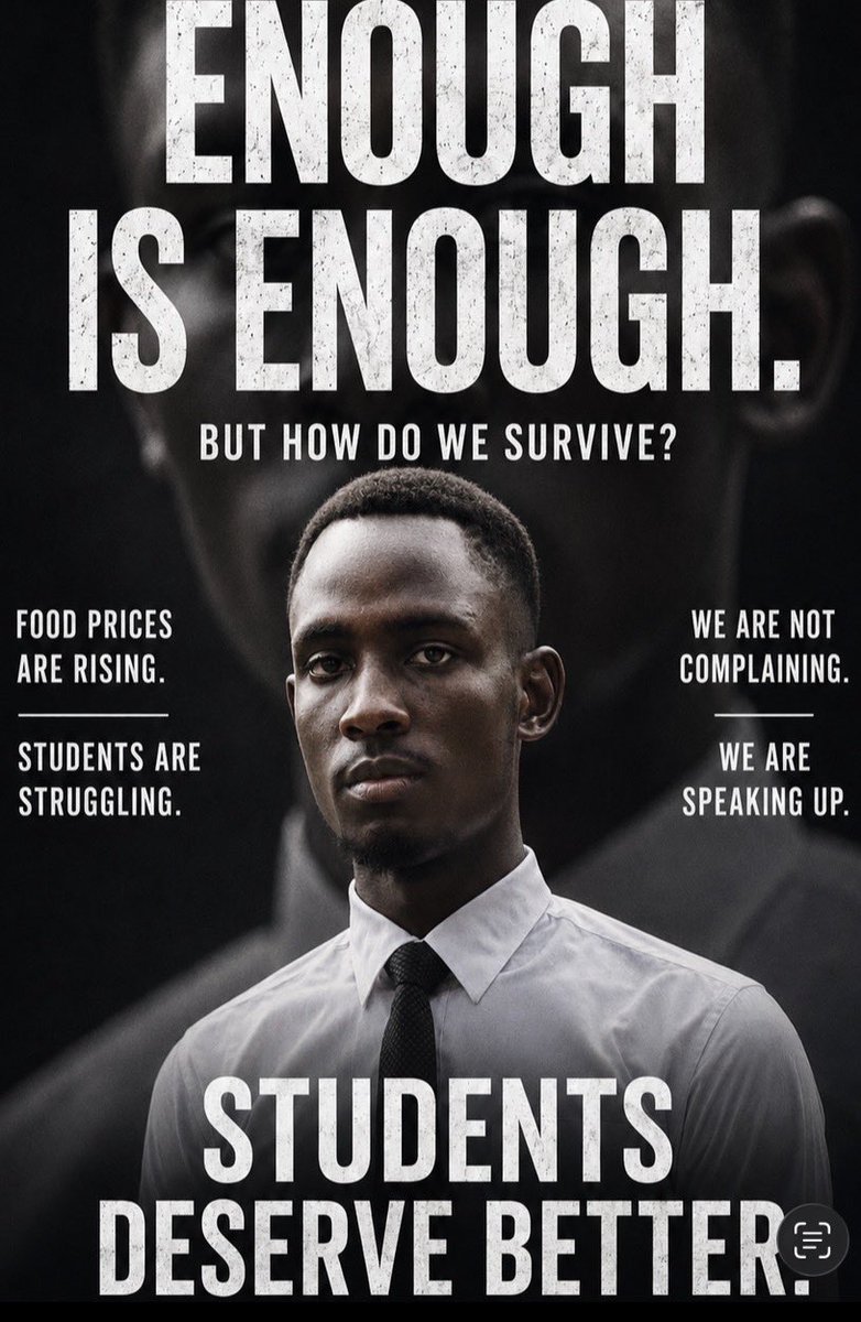 Rukundoeg88395Z's tweet photo. ENOUGH IS ENOUGH.

STUDENTS ARE FEELING THE PRESSURE.
When basic food prices rise, it is not “just business”—it directly affects students’ lives.
Our voices must be heard.
Our leaders must act.
Students deserve better.
#StudentsDeserveBetter #Makerere
#guildhousemakerereuniverty https://t.co/kmNTlnAEnq