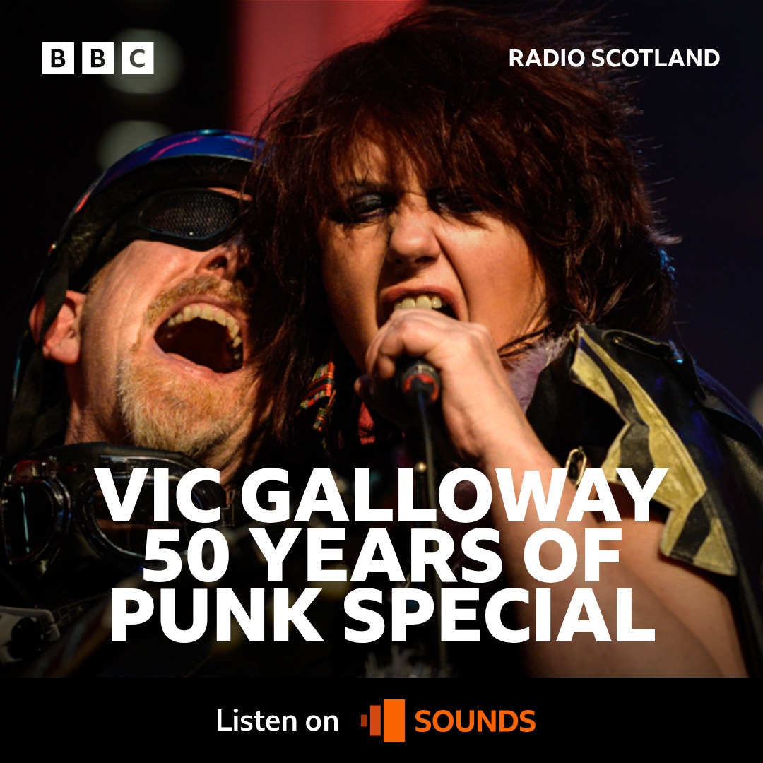BBCRadioScot's tweet photo. Listen in for another chance to enjoy Vic's celebration of the 50th anniversary of punk, with the biggest tunes of the time. Punk legends Richard Jobson from The Skids and Fay Fife from The Rezillos give their recommendations.

Vic Galloway on BBC Sounds https://t.co/KNLMx5NTL1 https://t.co/LkwGQbViDq
