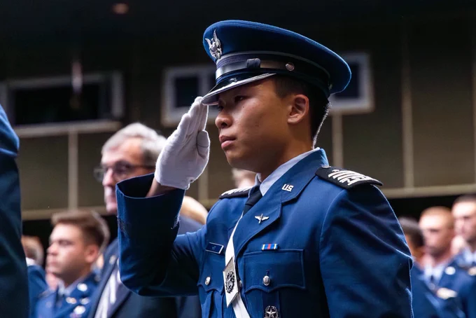 Cadets, faculty and staff gather during the USAFA Memorial Ceremony at the U.S. Air Force Academy.