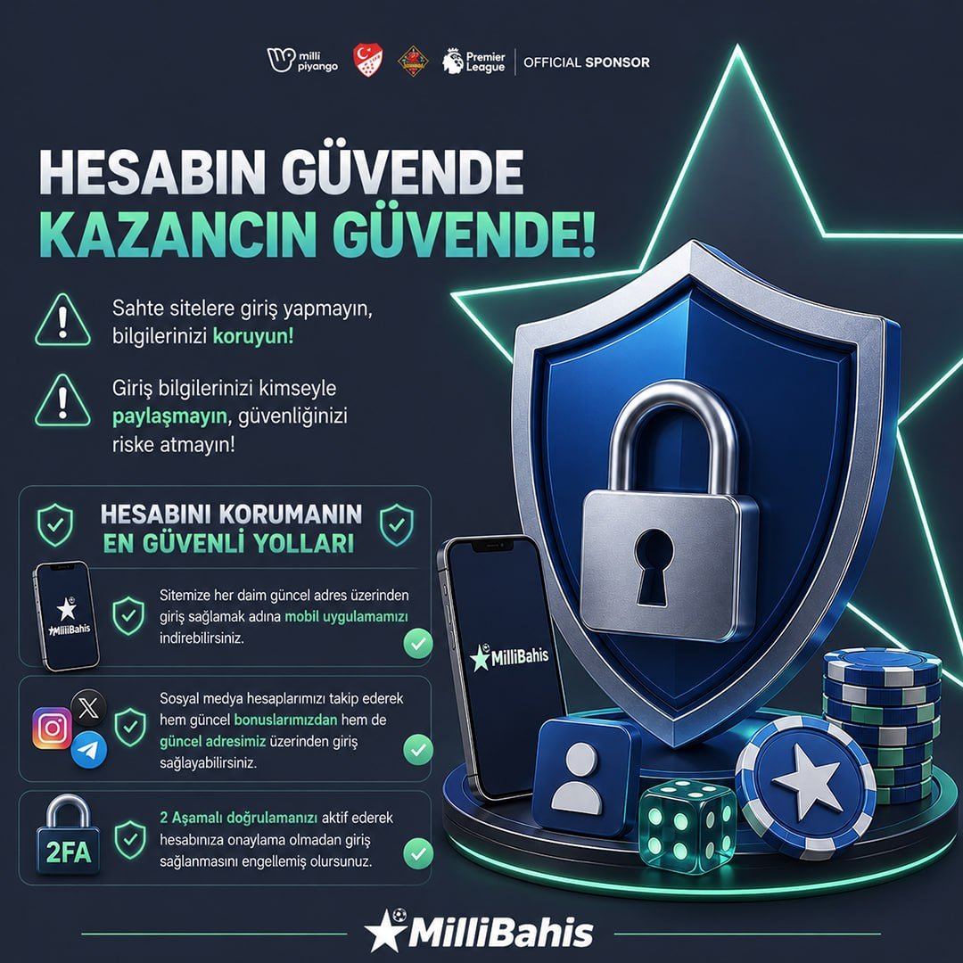 milliresmix's tweet photo. 🔐 HESABINIZI GÜVENDE TUTUN!
⚠️ Sahte sitelere karşı dikkatli olun, giriş bilgilerinizi kimseyle paylaşmayın.

🛡 2 AŞAMALI DOĞRULAMAYI AKTİF EDİN!
💚 GÜVENLİĞİNİZİ ÖNCELEYİN, HESABINIZI KORUYUN!

⭐️https://t.co/3rmQ9AN5Dg https://t.co/NTX2ohM45Y