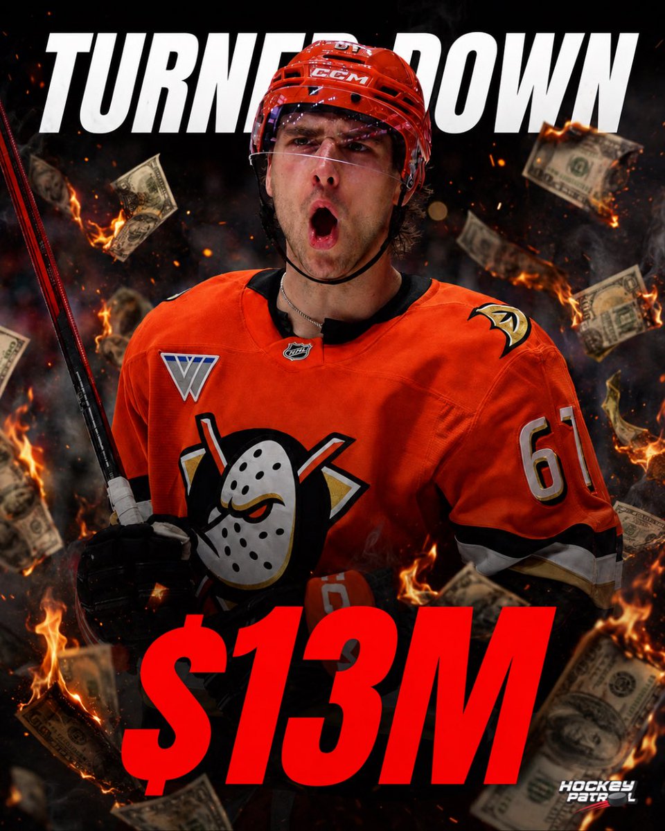 HockeyPatrol's tweet photo. It’s gonna get ugly in Anaheim. 😳💰

The Ducks reportedly offered Cutter Gauthier 4 years × $13M AAV, $52 MILLION total.

Gauthier and agent Kurt Overhardt turned it down. That’s a monster offer to reject, especially with Anaheim already sitting at just over $9M in projected cap space. The Ducks would already need to clear roughly $4M just to fit a $13M AAV deal, and Gauthier’s camp apparently believes he’s worth even more.

After a 41-goal season, Gauthier has plenty of leverage, and Anaheim has already committed enormous money to its young core. The Ducks now have to either raise the offer, change the structure, or start moving contracts. 

$52M turned down. Now this gets interesting. 👀🔥