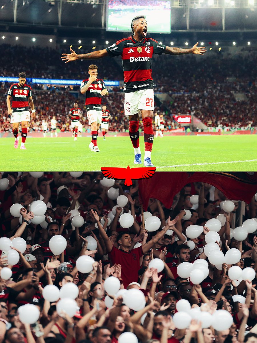 Flamengo's tweet photo. 𝐒𝐢𝐧𝐭𝐨𝐧𝐢𝐚 𝐝𝐞𝐧𝐭𝐫𝐨 𝐞 𝐟𝐨𝐫𝐚 𝐝𝐞 𝐜𝐚𝐦𝐩𝐨! ❤️🖤

É com essa energia que vamos, todos juntos, em busca da classificação amanhã! VAMOS, MENGÃO! https://t.co/MDX6Kmtubw