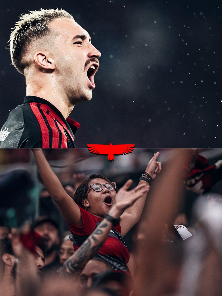 Flamengo's tweet photo. 𝐒𝐢𝐧𝐭𝐨𝐧𝐢𝐚 𝐝𝐞𝐧𝐭𝐫𝐨 𝐞 𝐟𝐨𝐫𝐚 𝐝𝐞 𝐜𝐚𝐦𝐩𝐨! ❤️🖤

É com essa energia que vamos, todos juntos, em busca da classificação amanhã! VAMOS, MENGÃO! https://t.co/MDX6Kmtubw
