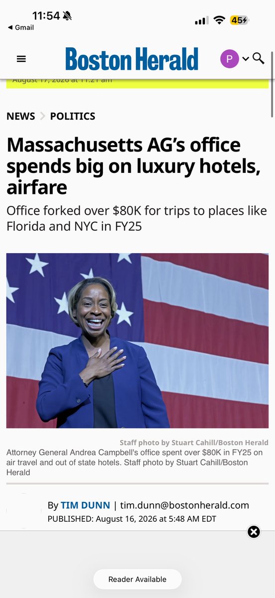 ShortsleeveMA's tweet photo. Andrea Campbell’s office spent over $80,000 of taxpayer money on flights and luxury hotels like the Ritz-Carlton and W Times Square in one year.

When government spends that kind of money on upscale stays and airfare, someone should be auditing the receipts and asking if taxpayers got the best value.