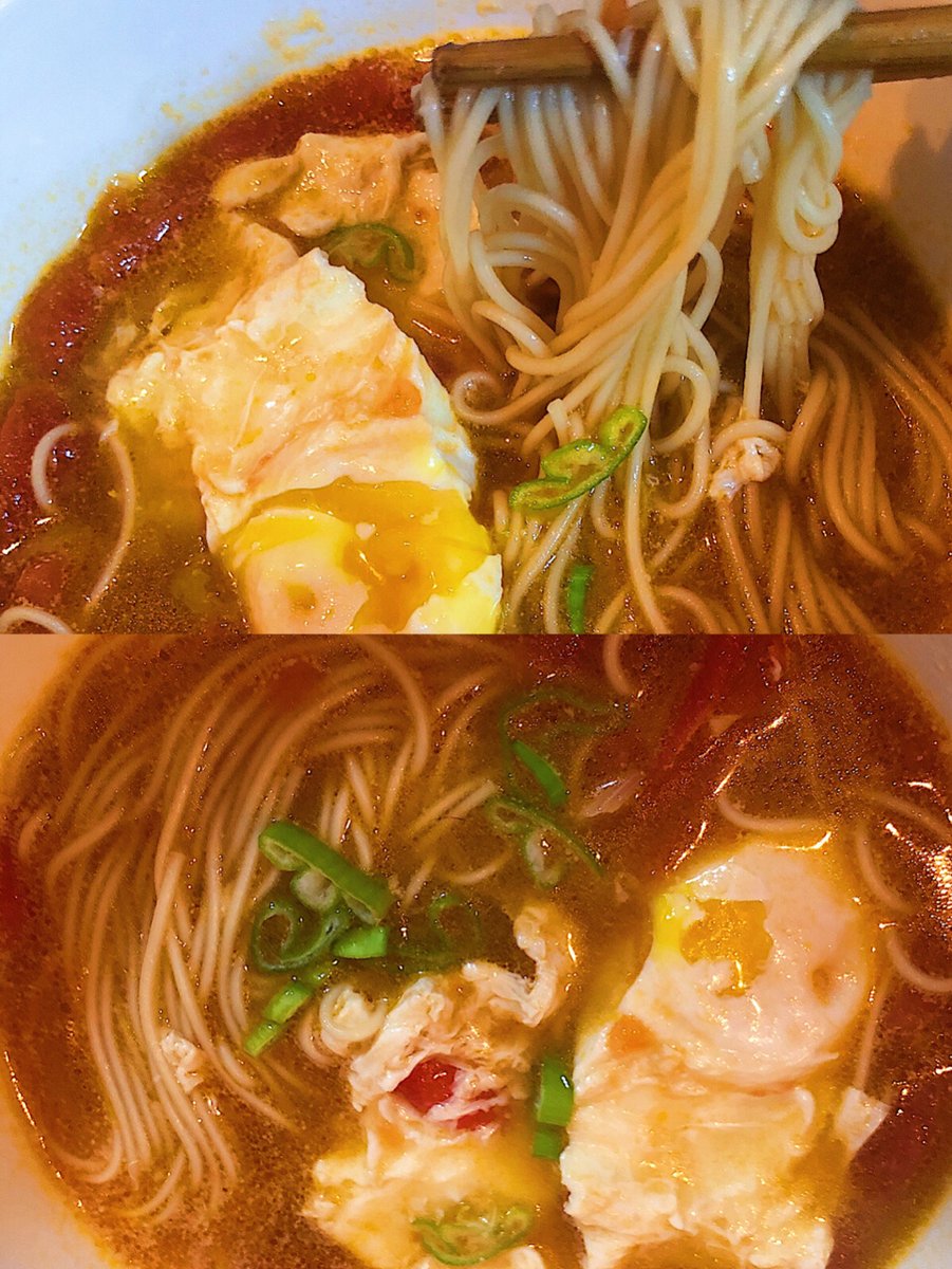 VelitefeC's tweet photo. [Cozy weekday treat: homemade tomato egg noodle soup for a quick, warm meal  Perfect for busy evenings!] https://t.co/2mQHtmrAXS