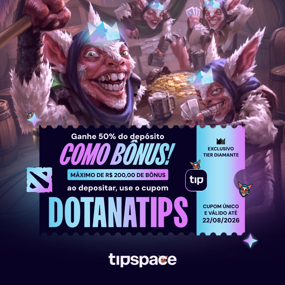 tipspace's tweet photo. DOTINHA NA TIPS. MEEPO NOS CLIPS! 📹😎
Se for fazer highlight, que seja valendo grana! 💵

Então você que é TIER DIAMANTE 💎 já lança o cupom DOTANATIPS pra ganhar 50% do seu depósito como bônus! (até um máximo de R$200 de bônus) 🤑

Cupom único e válido até 22/08/2026 🗓️ https://t.co/68iGGat1s2