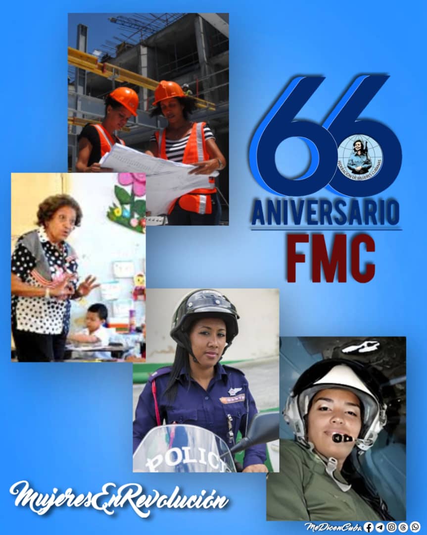 HidysB's tweet photo. La FMC cumple 66 años con la misma fuerza de siempre. Mirando al futuro, las mujeres cubanas continúan su legado de lucha y amor por la Patria, construyendo un mañana mejor para todas y todos. #ConstruyendoElFuturo #MujeresEnRevolución @CubaCubacons https://t.co/DE6teqxShn