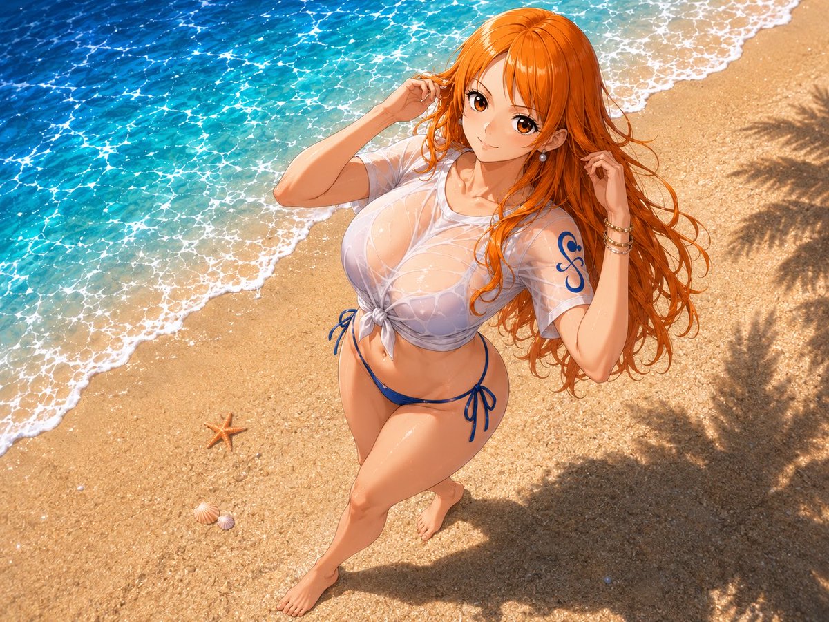 VindexVA's tweet photo. The sea looks better when the navigator picks the destination 🌊🍊
Beach day Nami ☀️

#Nami #ONEPIECE #OnePieceFanart https://t.co/igOuNdpjRO