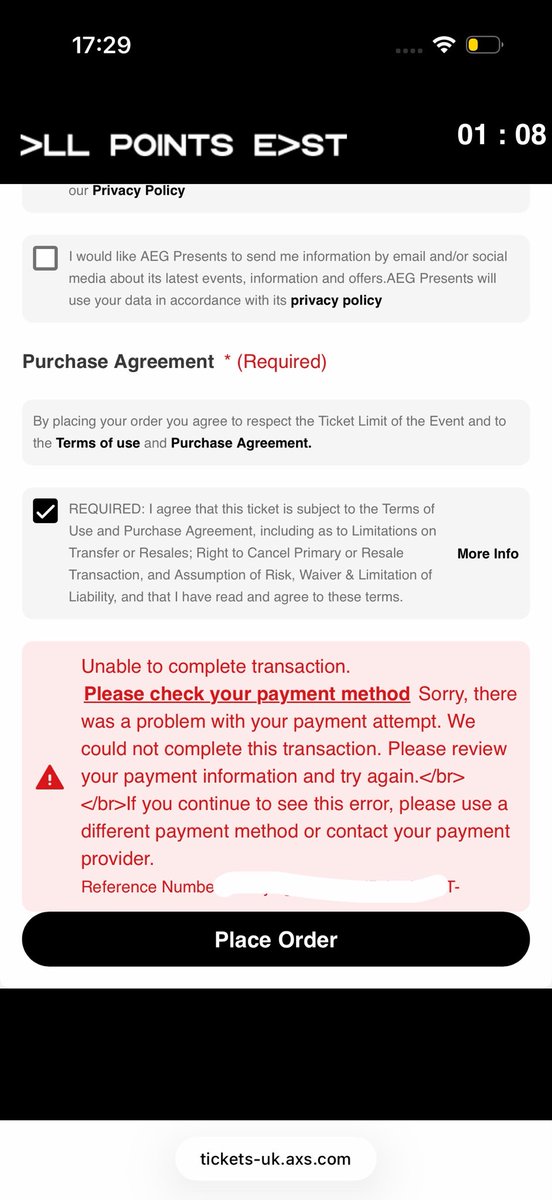 PhilMillennialG's tweet photo. All the times @axs @AXS_UK wouldn’t let me buy a ticket to All Points East. Despite the fact I have an account and seen many shows (so clearly not a bot). Seriously you make billions each year but can’t develop bot detection that takes out bots instead of legitimate music fans?!! https://t.co/wLz4fHGiXo