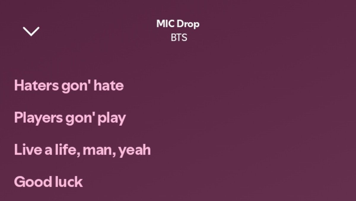 TAEJKKAC's tweet photo. girl pero esa es la letra de mic drop https://t.co/tw3W8NrDsY