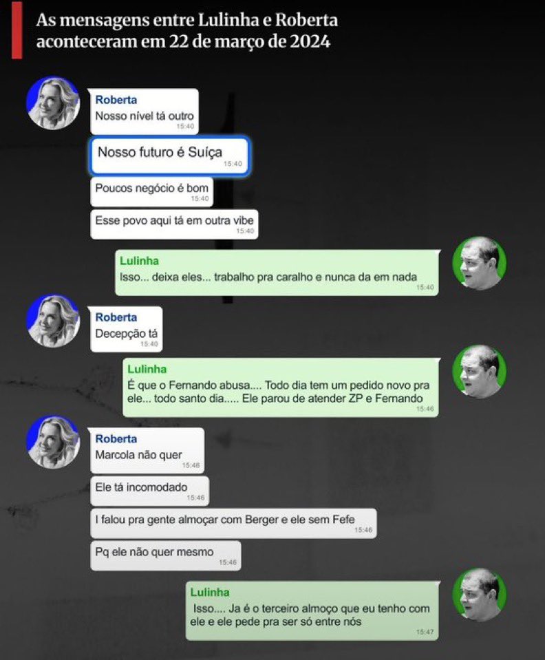 NOimpopulares's tweet photo. NOTA OFICIAL: quadrilha reafirma total confiança na impunidade e dispensa qualquer cautela. Integrantes preferem registrar os próprios crimes por mensagem de texto a correr o risco de esquecê-los. Ingenuidade classificada como inédita no país. #Corrupção #Lulinha https://t.co/G6VHOLgTZf