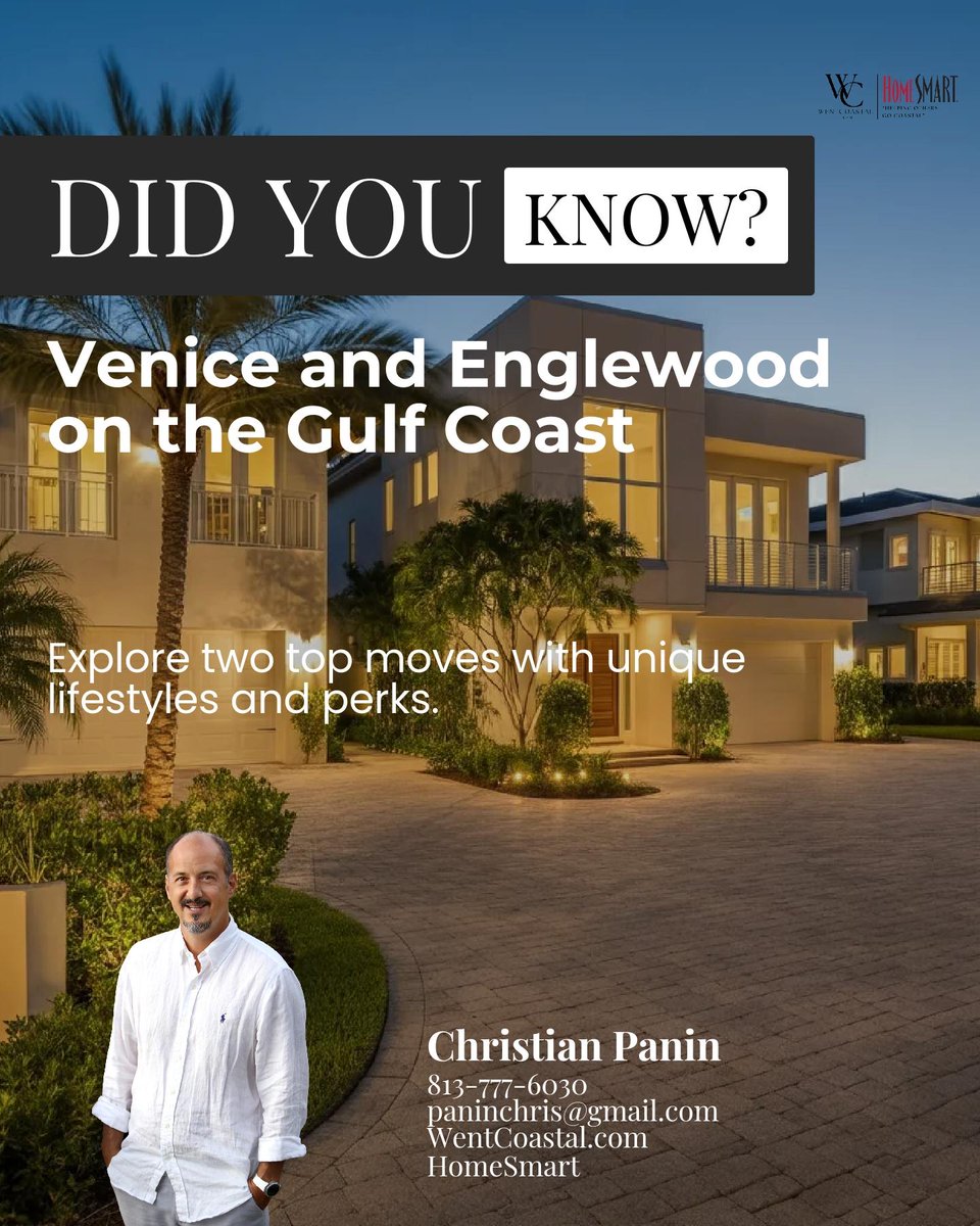 cpanin's tweet photo. Venice draws buyers with walkability and amenities, while Englewood wins on affordability and a laid-back feel. Which would you choose for your next Gulf Coast move? https://t.co/Pu7vrsMjKQ