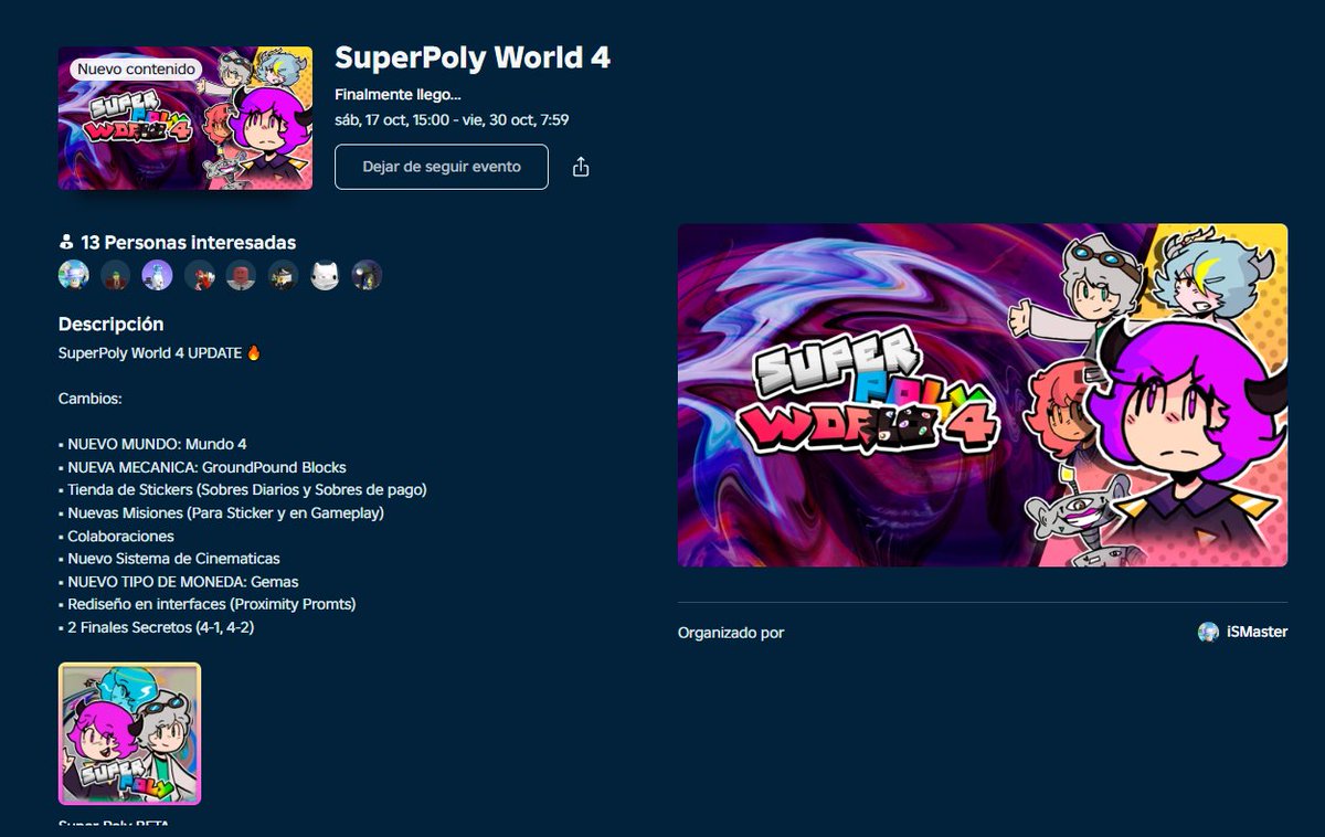 iSMasterRoblox's tweet photo. recuerden guardar la Update para cuando salga!!! 🔥
#SuperPoly World 4 esta AQUI!!!
#RobloxDev https://t.co/wBjR0RoJGb