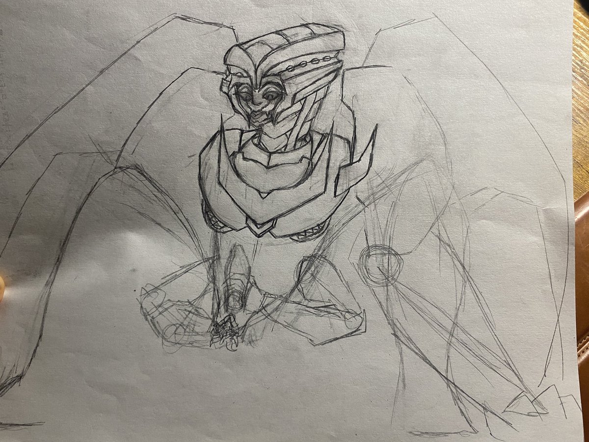 KiWyvern's tweet photo. Tryna draw Airachne jorkin it and it’s SO MUCH harder (no pun intended) than it looks because oh my GOD why did I have to give her so many limbs

#transformers #art https://t.co/pud9EuKjyc