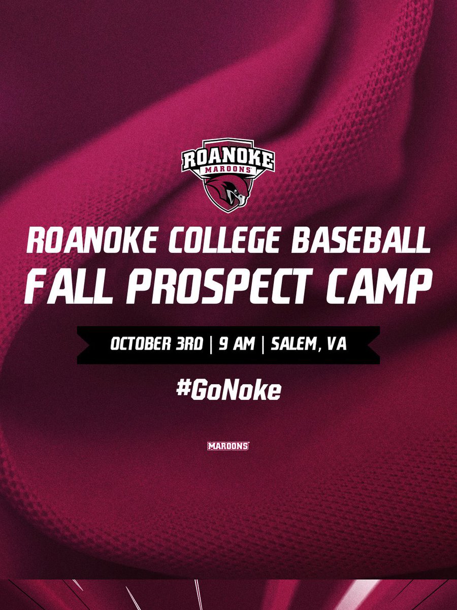 RoanokeBSBCamps's tweet photo. ⚾️ Fall Prospect Camp 

🗓  Saturday October 3rd
📍  Salem, VA

⚾️ Pro-style Workout
🧢 Defensive/Pitching/Hitting Instruction 
🏟  Game Action 
📊 @FlightScopeBSBL Metrics

Register: https://t.co/3tmGmhEgdl 

#GoNoke https://t.co/cKFxYxLEmk