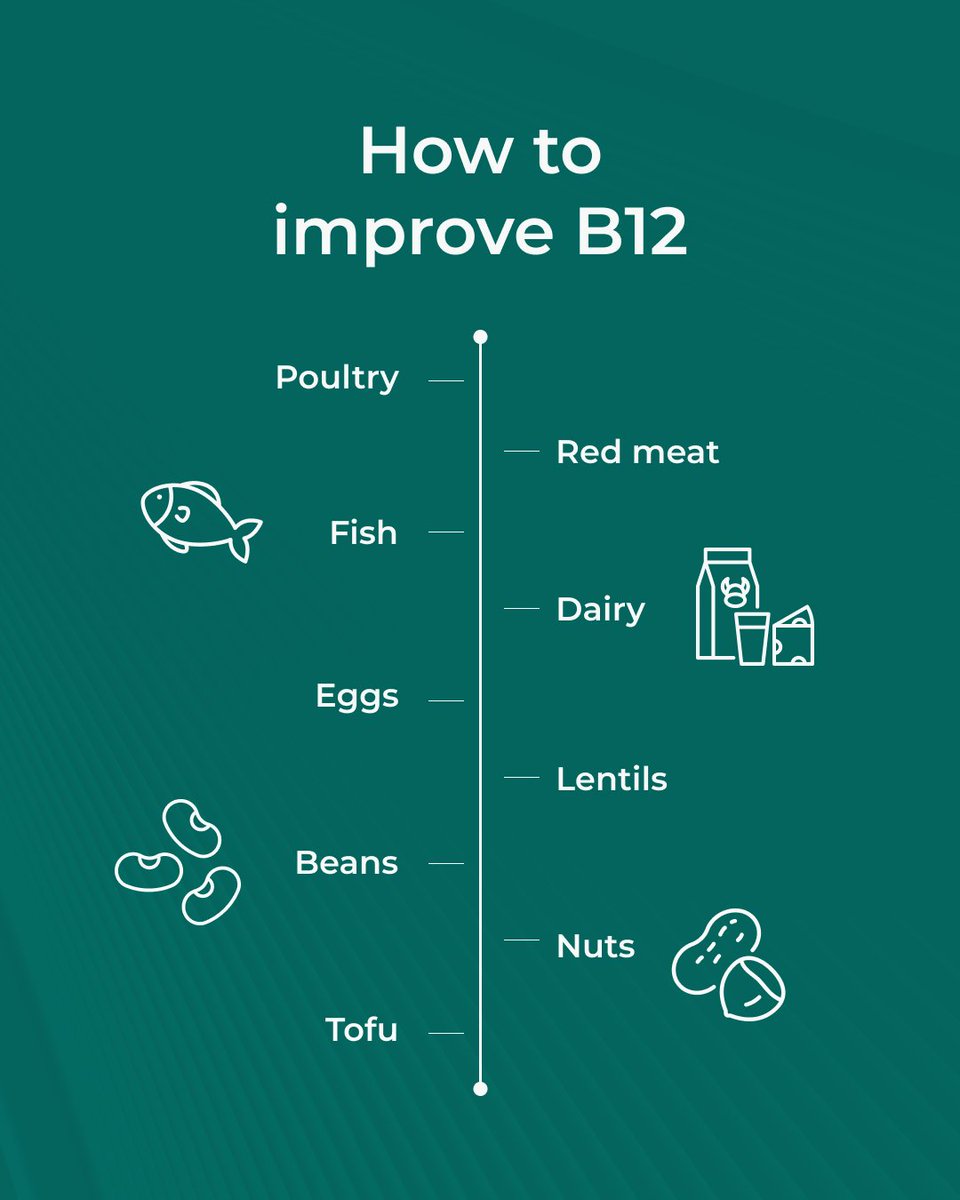 InsideTracker's tweet photo. 🔋Vitamin B12 is a great #biomarker to look at if you're feeling tired or want to improve your metabolism.

✨#B12 helps produce energy &amp; helps to break down fats. It also affects how the body regulates blood sugar levels after eating carbs.

Did you know it was a game changer? https://t.co/bYLiqdwJ8M