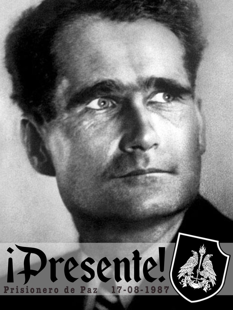 devenireuropeo's tweet photo. 🚩La figura de Hess fue y seguirá siendo un símbolo de fidelidad absoluta. Asesinado en la prisión de Spandau por agentes del MI6 para evitar que revelara información sobre sus propuestas de paz durante la SGM.

(ᛣ 17 de agosto de 1987)
HONOR a los LEALES 🔥 https://t.co/aw2T6uEzC7