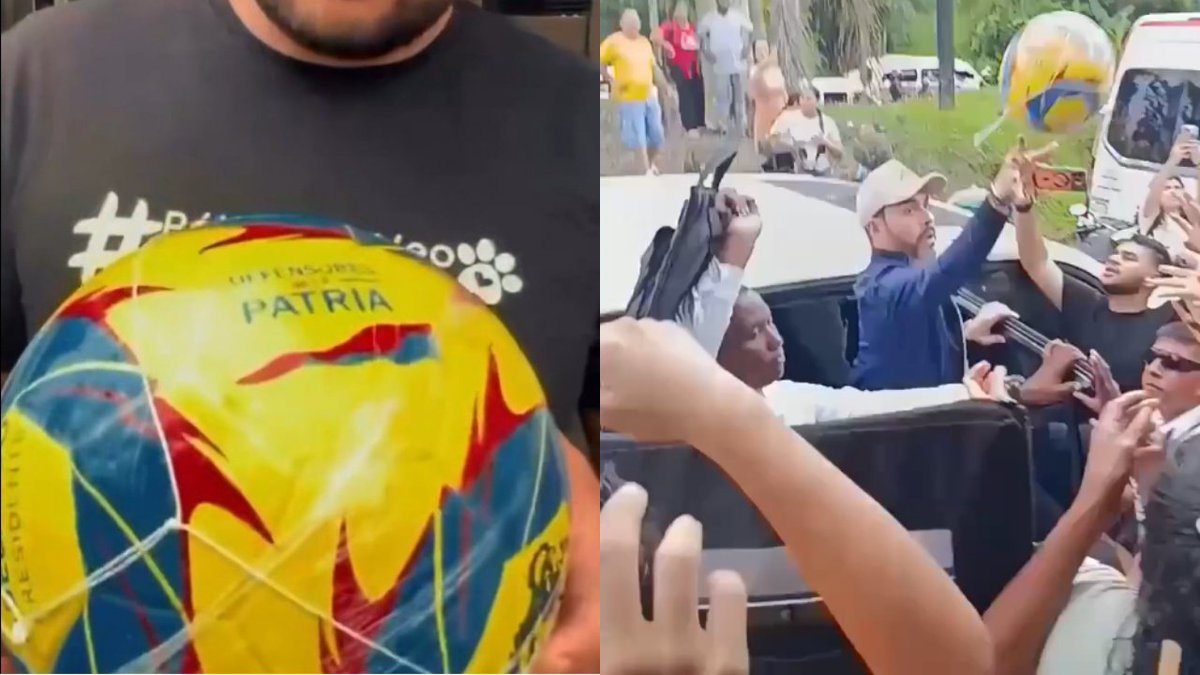 24_morelos's tweet photo. PRESIDENTE DE COLOMBIA ENTREGA BALONES CON PROPAGANDA EN MEDIO DE LA EMERGENCIA POR TERREMOTO
El presidente de Colombia, @ABDELAESPRIELLA, se encuentra en medio de una nueva polémica, luego de repartir #balones de futbol con propaganda política a familias damnificadas por el terremoto registrado el pasado 10 de #agosto.
Según reportes, todo sucedió durante una visita del mandatario a #Buenaventura, una de las zonas más afectadas por el siniestro. En el lugar, de la Espriella repartió balones con la leyenda "Defensores de la #Patria", lo que le valió un sinfín de #críticas.