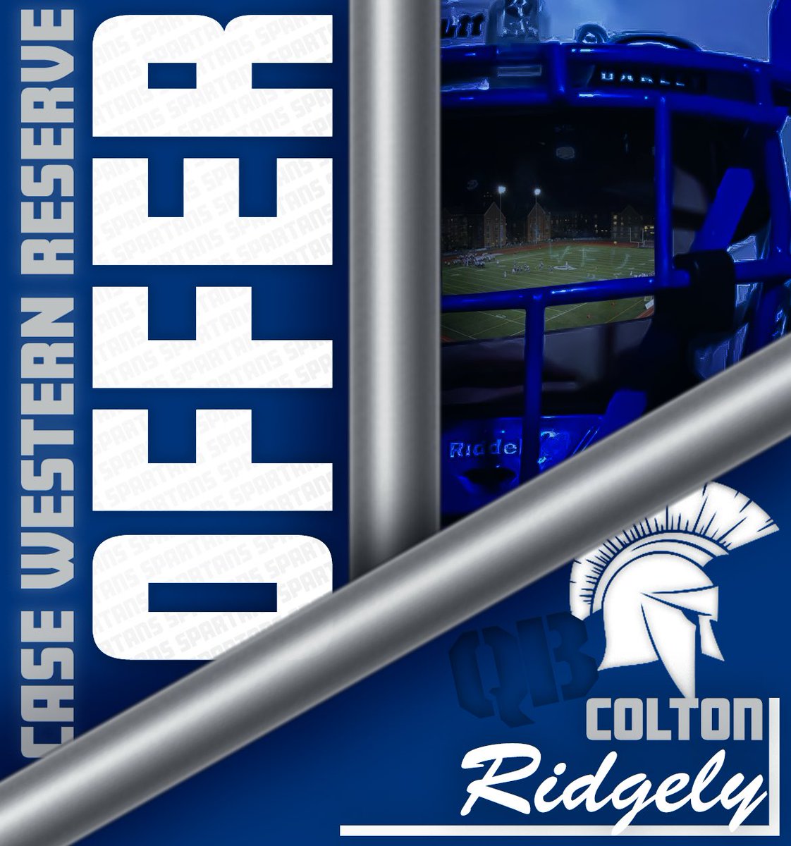 ColtonRidgley12's tweet photo. I’m very excited and appreciative to receive an offer to play football at @CWRUFootball!!! Thank you to @jefframsey8 and the whole coaching staff! #RollSpartans
@DebeljakGreg @CoachKiernanFB @CoachSlesh @CoachWMiller @Coach_LTech @SacBee_JoeD @WCPSacramento @recruit916 https://t.co/h5EFcFA0RH