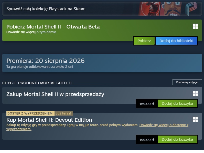 Badys121's tweet photo. Widzę, że klasyczek ludzie krzyczący i narzekający jak to źle jest w giereczkowie  sami się do tego dokładają po przez kupienie advanced accessu i to 72 godziny. Tym razem trafiło na mortal shell II który ma premierę 20 sierpnia. https://t.co/XVPoSnVwA8
