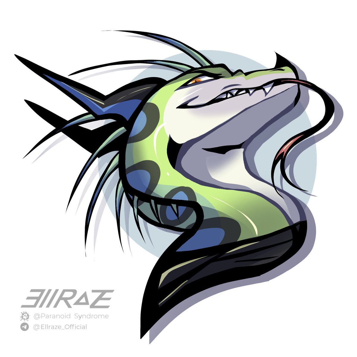 Ellraze's tweet photo. Sn(e)aky guy 
This time - my OC posting... 
//#art #digitalart #dragon #snake https://t.co/IZwYLapTSk