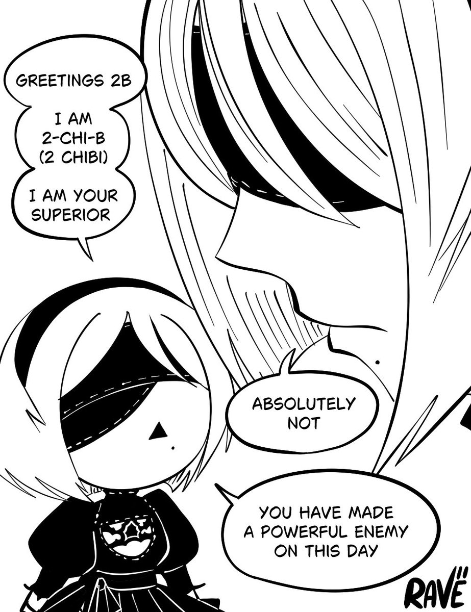 RAVE_VII's tweet photo. 2-CHI-B (chibi 2B) has met her worthy rival

(Before my birthday is over I wish to reach 10K followers before August is over…!)

#NieR #NieRAutomata #2B https://t.co/IqSQNkib7o